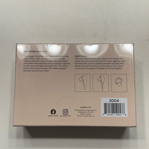 NWT L'ange Pink Microfiber Hair Towel - Picture 3 of 3